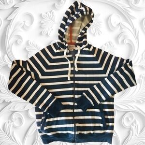 Penguin By Munsing Wear White Hooodie W/Blue Stripes NWOT